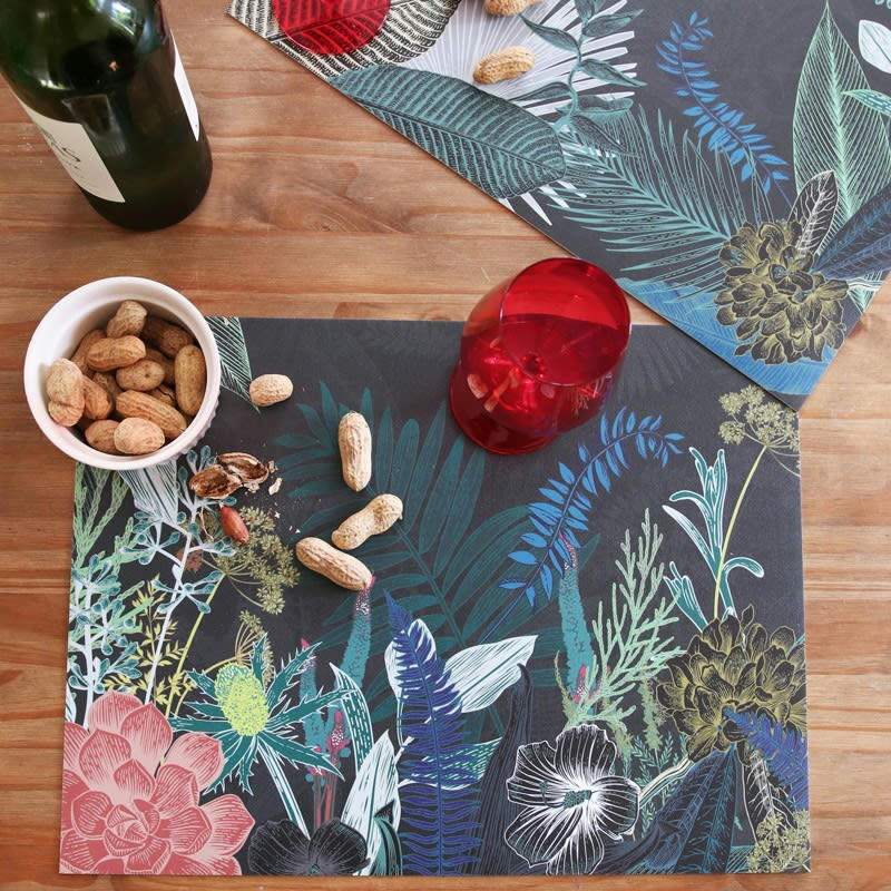 JUNGLE DOUANIER ROUSSEAU - Lot de 4 sets de table L 40xl 30cm Multicolore Feuillage Jungle