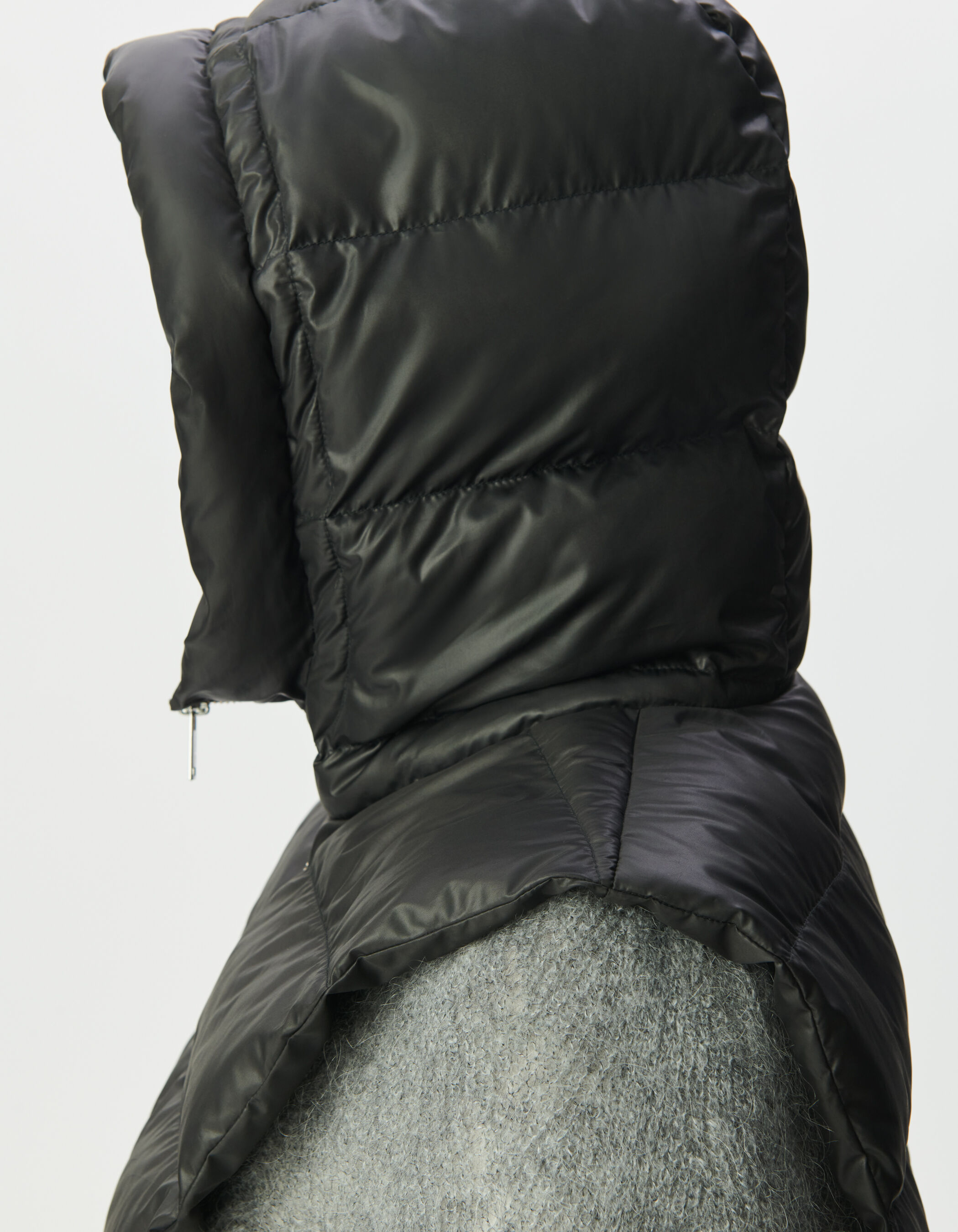 Capuche doudoune noire nylon matelassé Femme