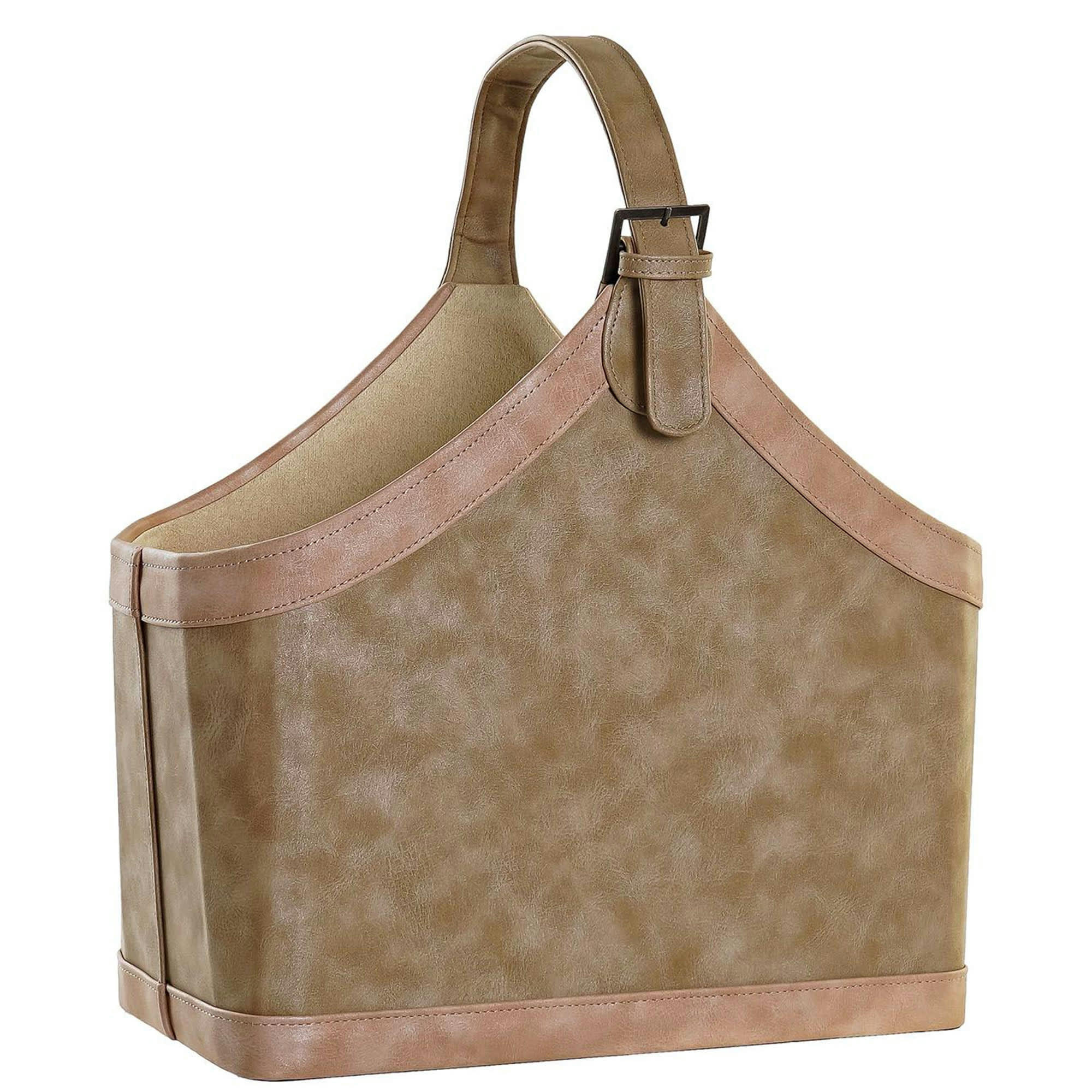 - Porte-revues à poser en similicuir marron