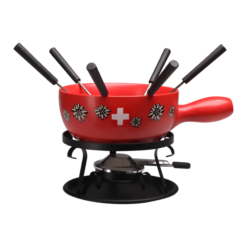 Fondue-Set Swiss Edelweiss