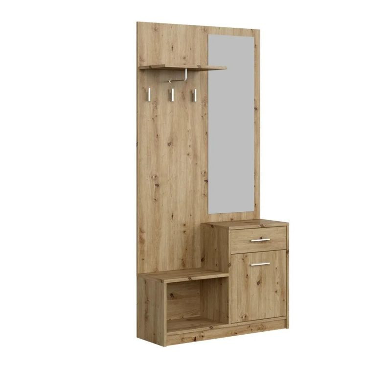 Garderoba do przedpokoju PERGO dąb artisan z lustrem