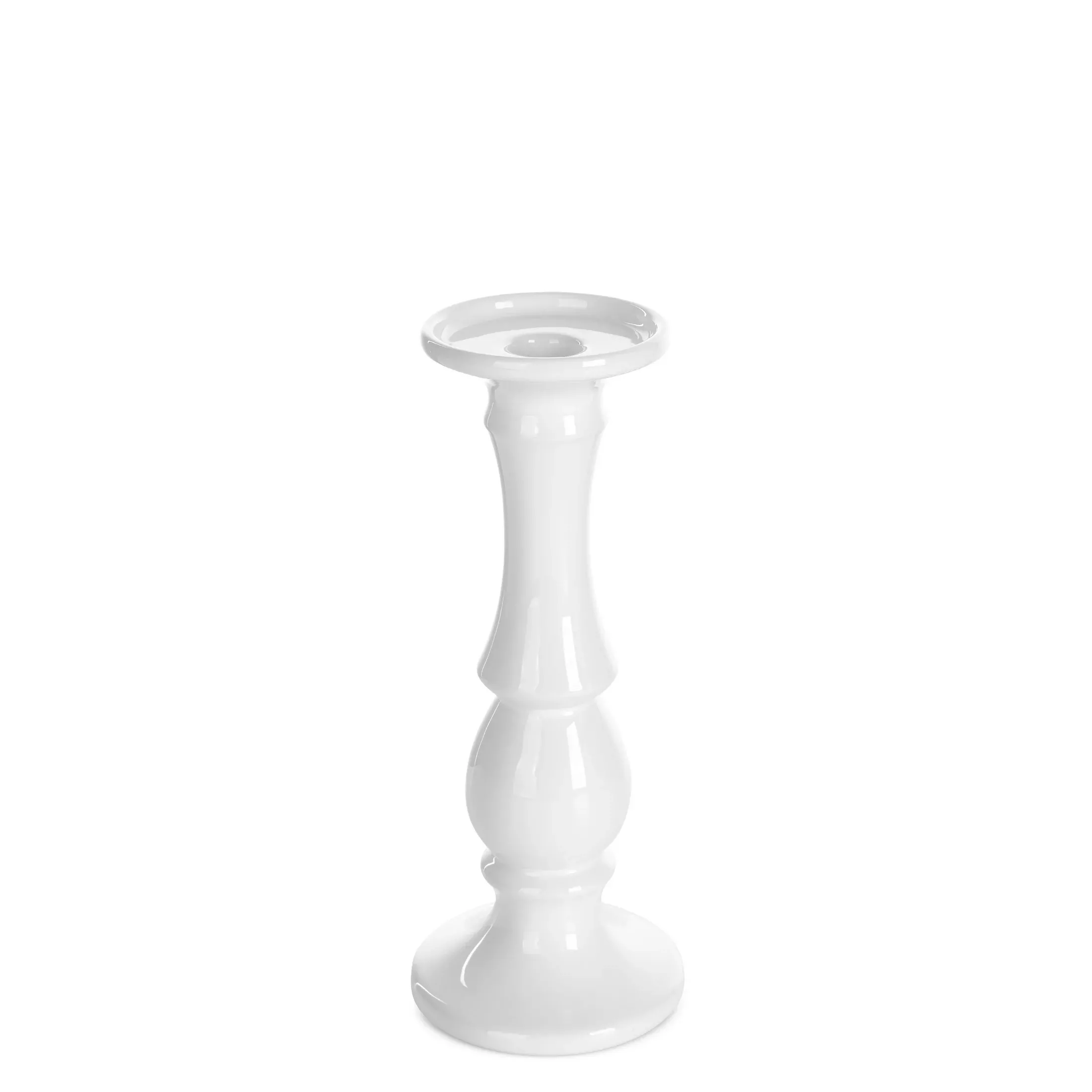 Świecznik ceramiczny dekoracyjny białyo prostym kształcie średnica 10x25 cm JOLY