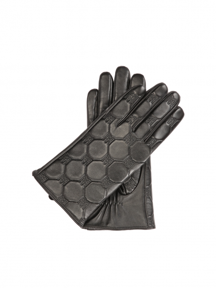 Leather gloves with an original pattern