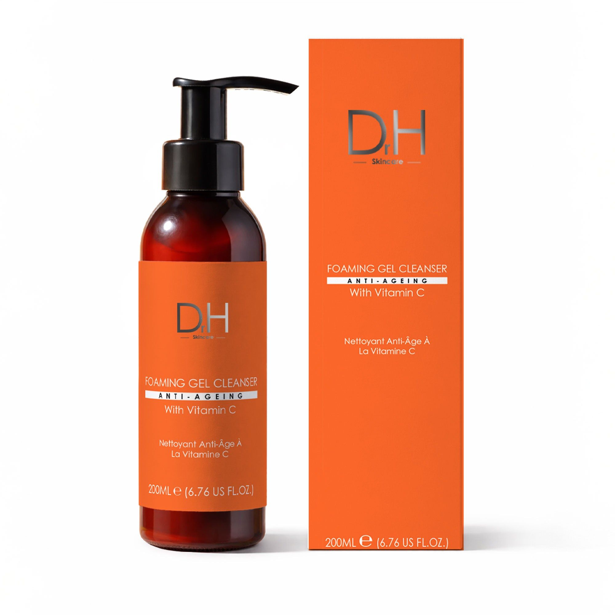 Dr H Anti-Ageing Foaming Gel Cleanser with Vitamin C 200ml for Brightening and Even Skin Tone