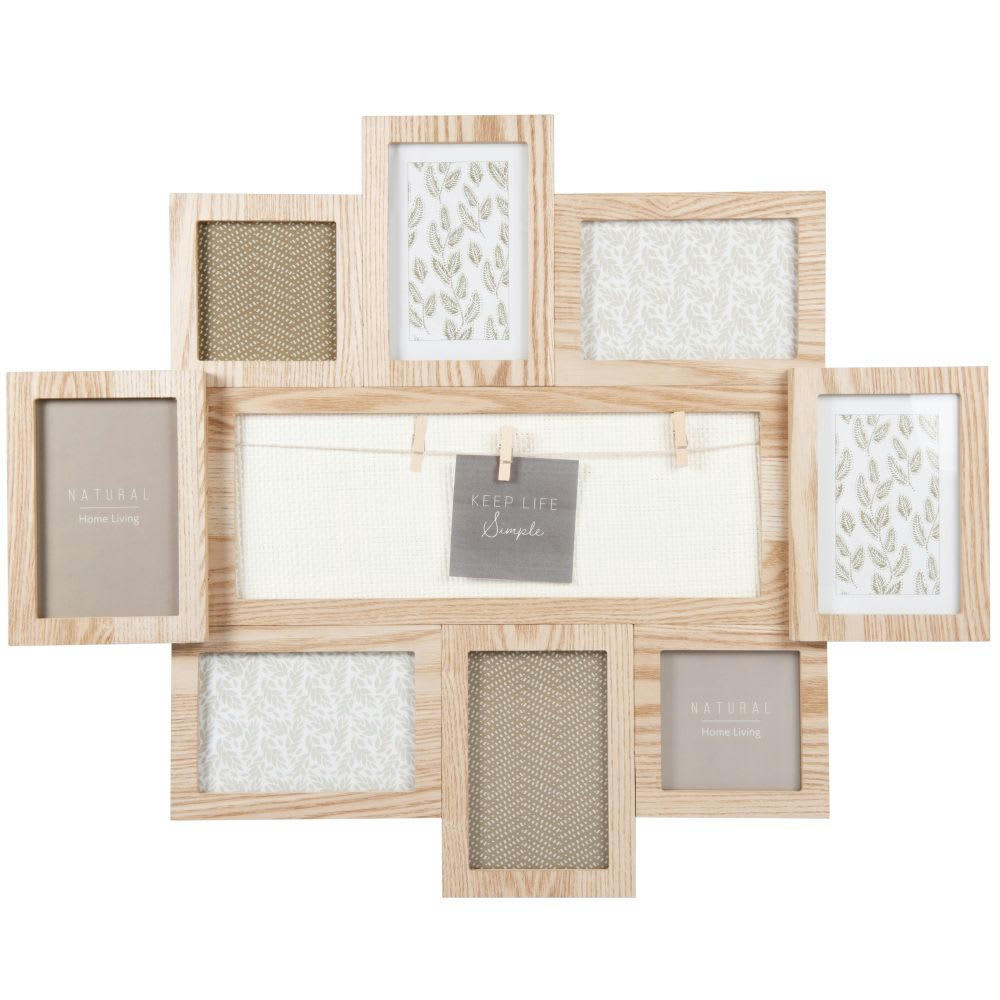 - Cadre multivues 8 photos beige, écru et vert 62x50
