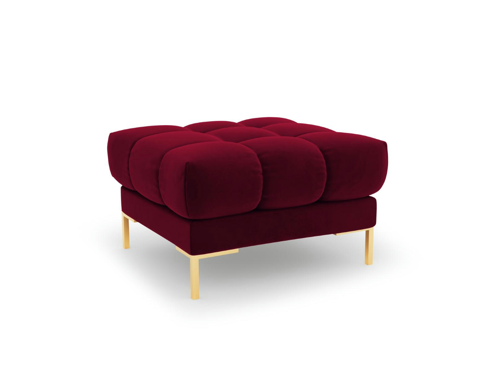 MAMAIA - Pouf 1 place en tissu velours rouge