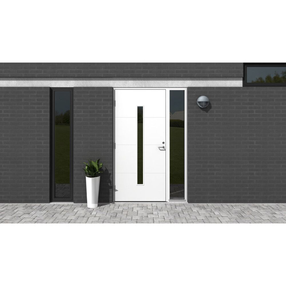 SIDELYS YTTERDØR SOLID ELEMENTS 3X21 HVIT HEL GLASS