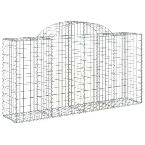 NNEVL Arched Gabion Baskets 4 pcs 200x50x100/120 cm Galvanised Iron