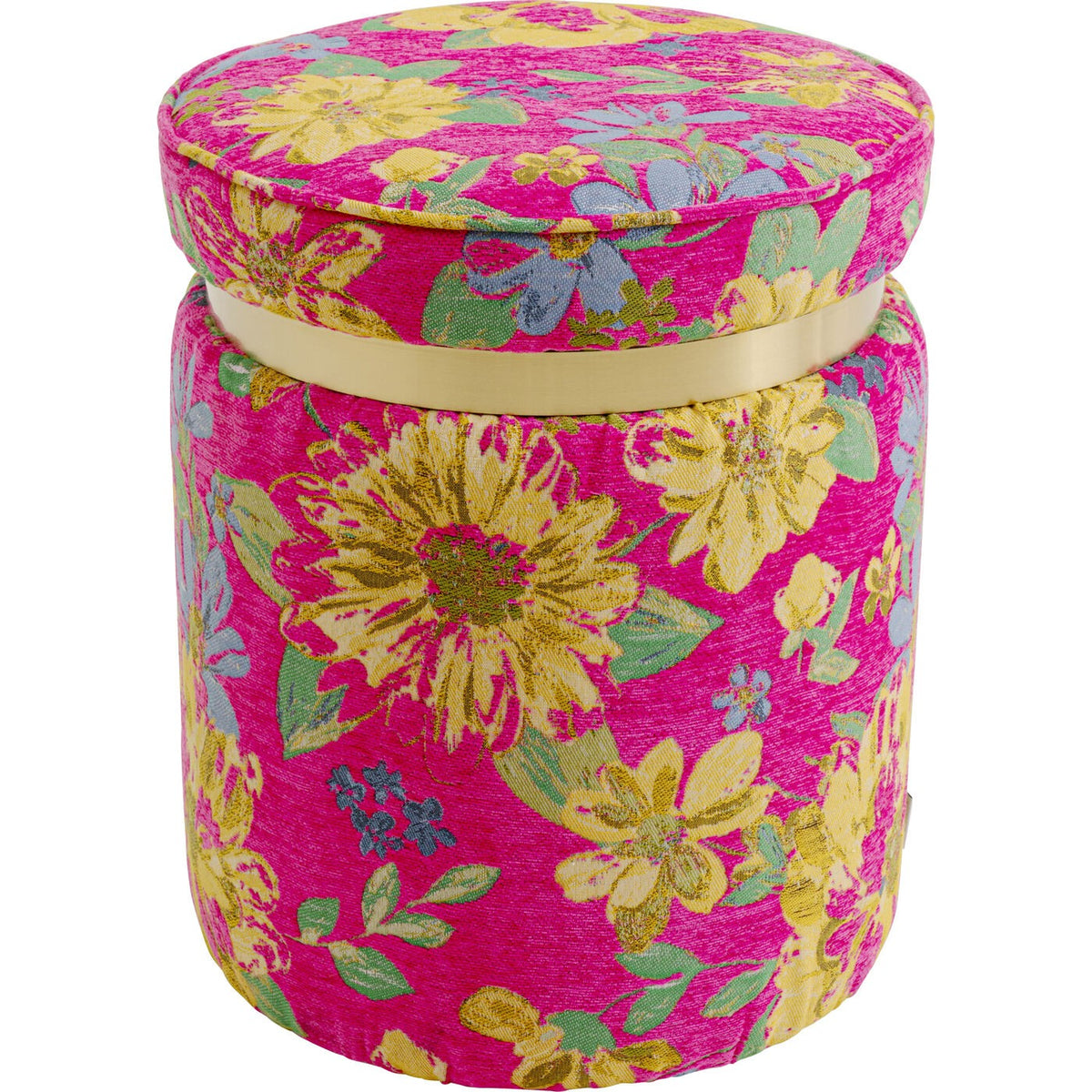 Kare Design Kruk Flower Fever Ø39cm roze