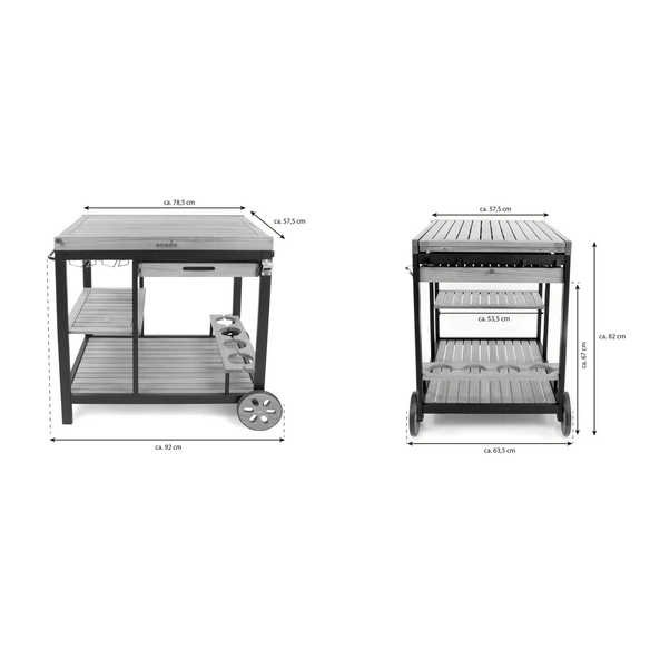 Grillwagen »Jack«, BxHxT: 89 x 82 x 64 cm, Holz/Aluminium