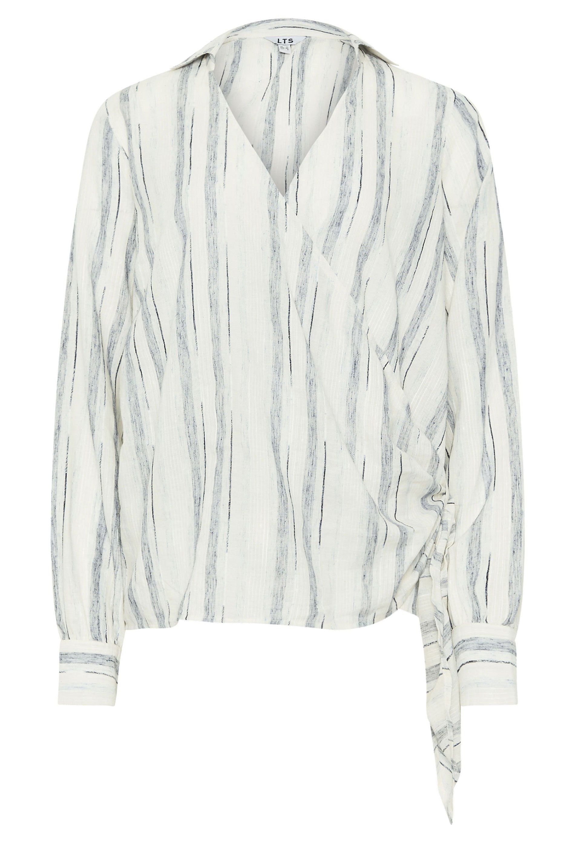 Long Tall Sally Tall Woven Stripe Wrap Shirt