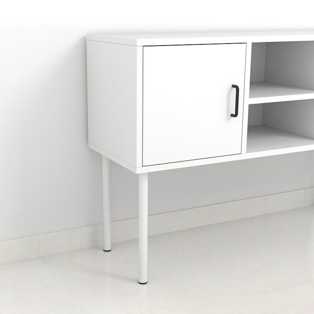 MØBELBEN REI STÅL Ø30X300MM HVIT
