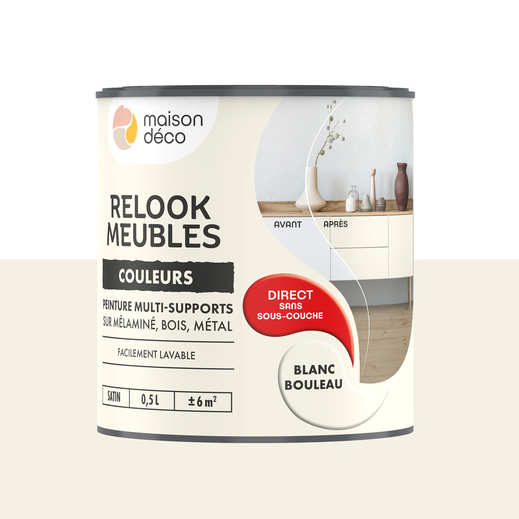 Relook meubles couleurs Peinture RELOOK MEUBLES Peinture blanc bouleau Satiné 0,5 L