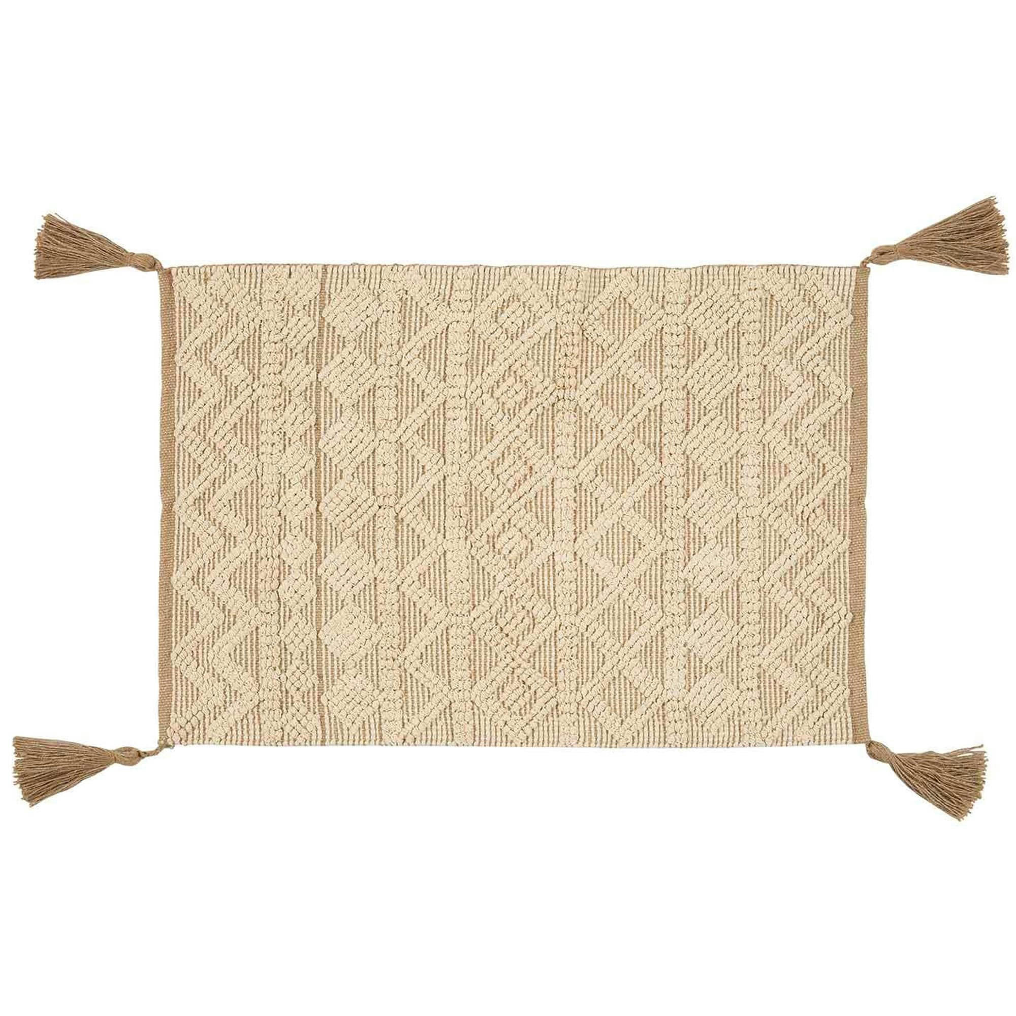 - Tapis descente de lit coton et jute 60x90cm