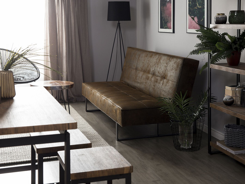 Sofa kanapa rozkładana brązowa
