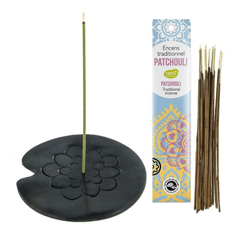 LOTUS - Porte-encens lotus + encens indien au patchouli
