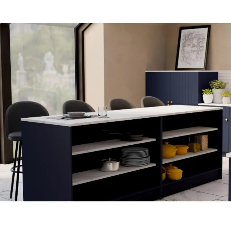 Wandkast Chester - 120x37x55cm - 2 deuren - indigo