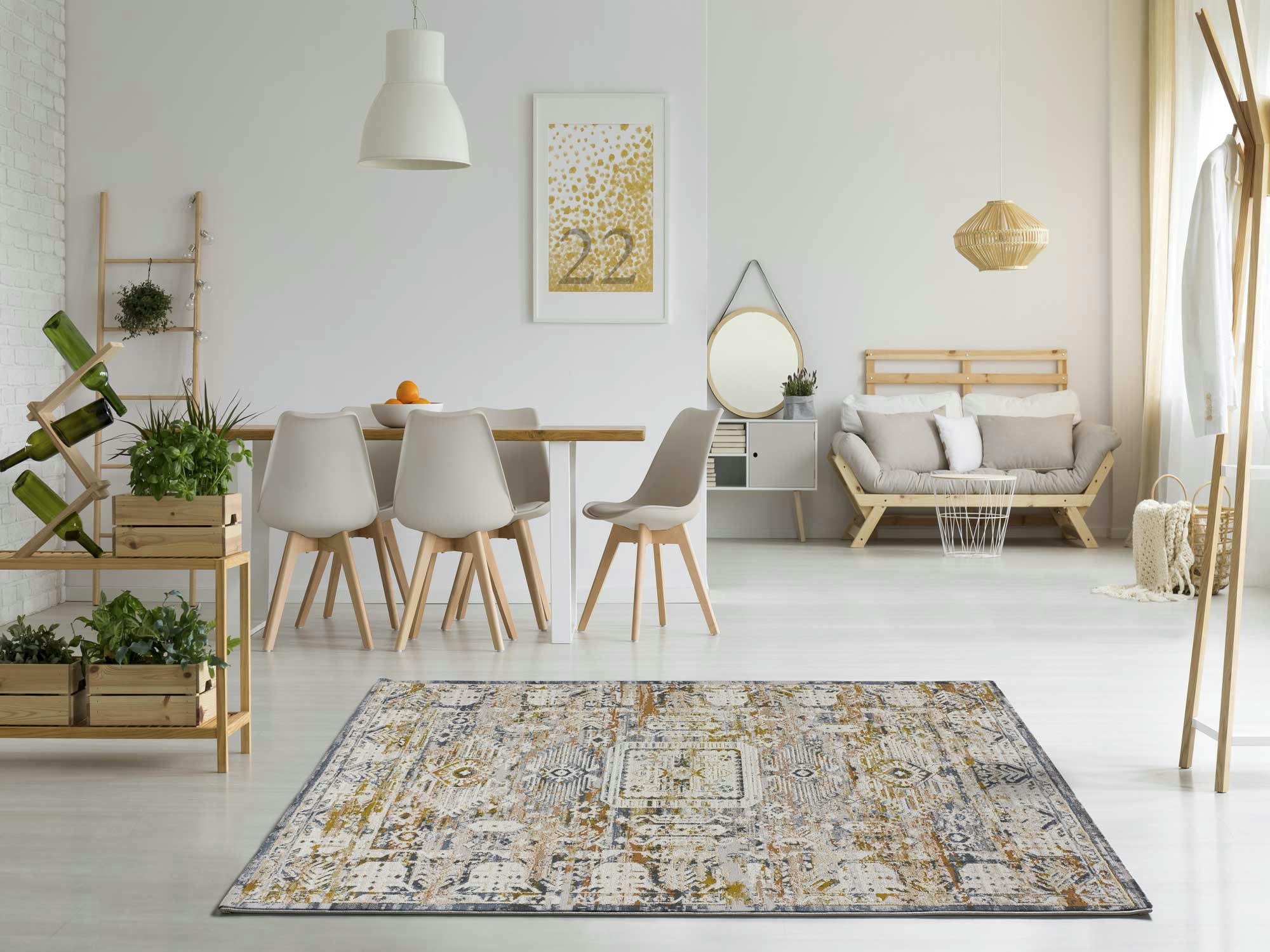 SPRINGS - Tapis de style vintage multicolore, 154X230 cm