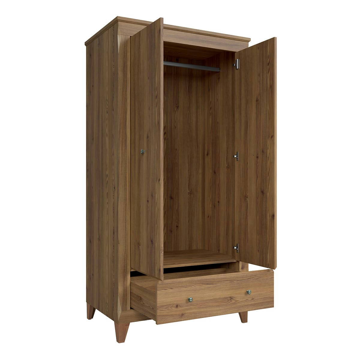 - Armoire 2 portes 1 tiroir panneaux agglomérés naturel