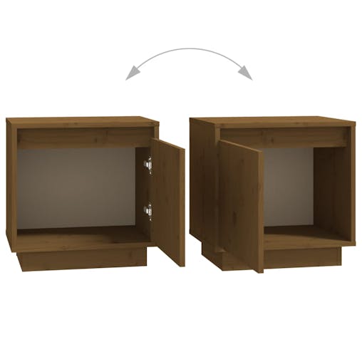 NNEVL Bedside Cabinets 2 pcs Honey Brown 40x30x40 cm Solid Wood Pine