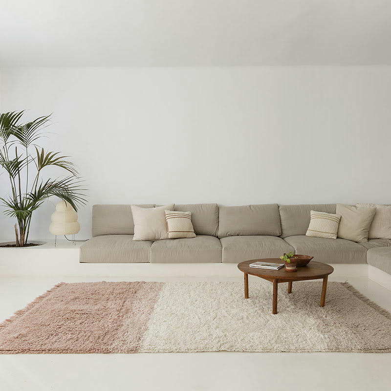 FREE YOUR SOUL - Tapis lavable en laine rose 200x300