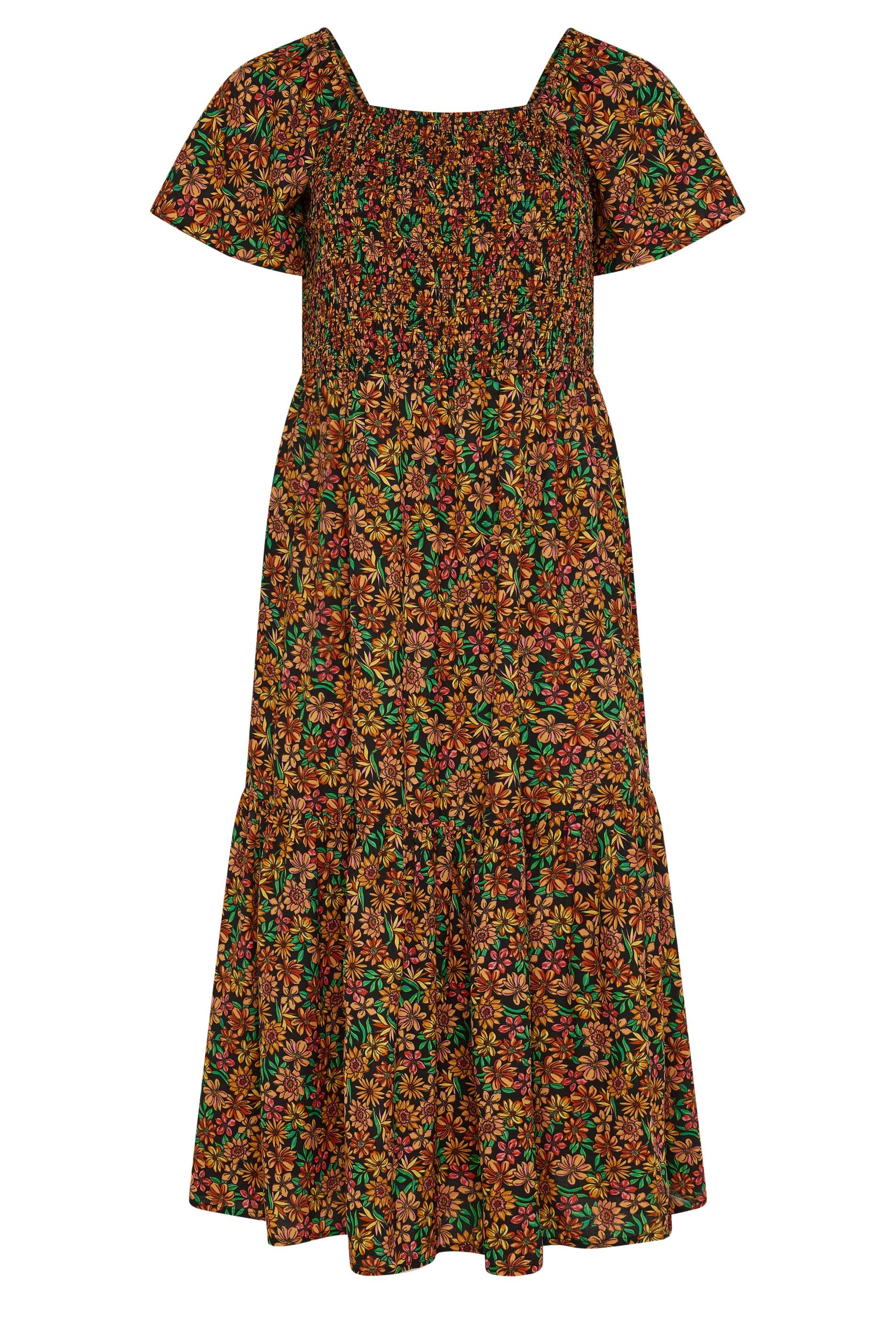 Yours Shirred Floral Maxi Dress