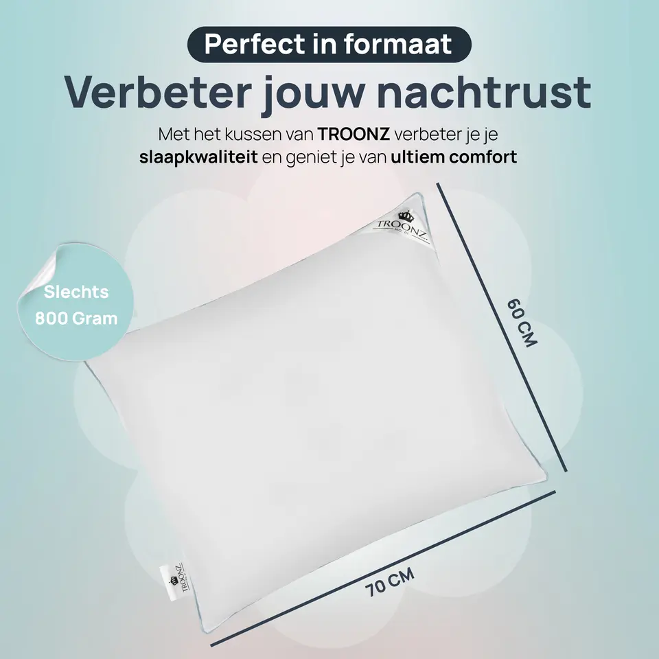 Troonz Hotel Hoofdkussen Portofino - Afmeting 60 x 70 cm