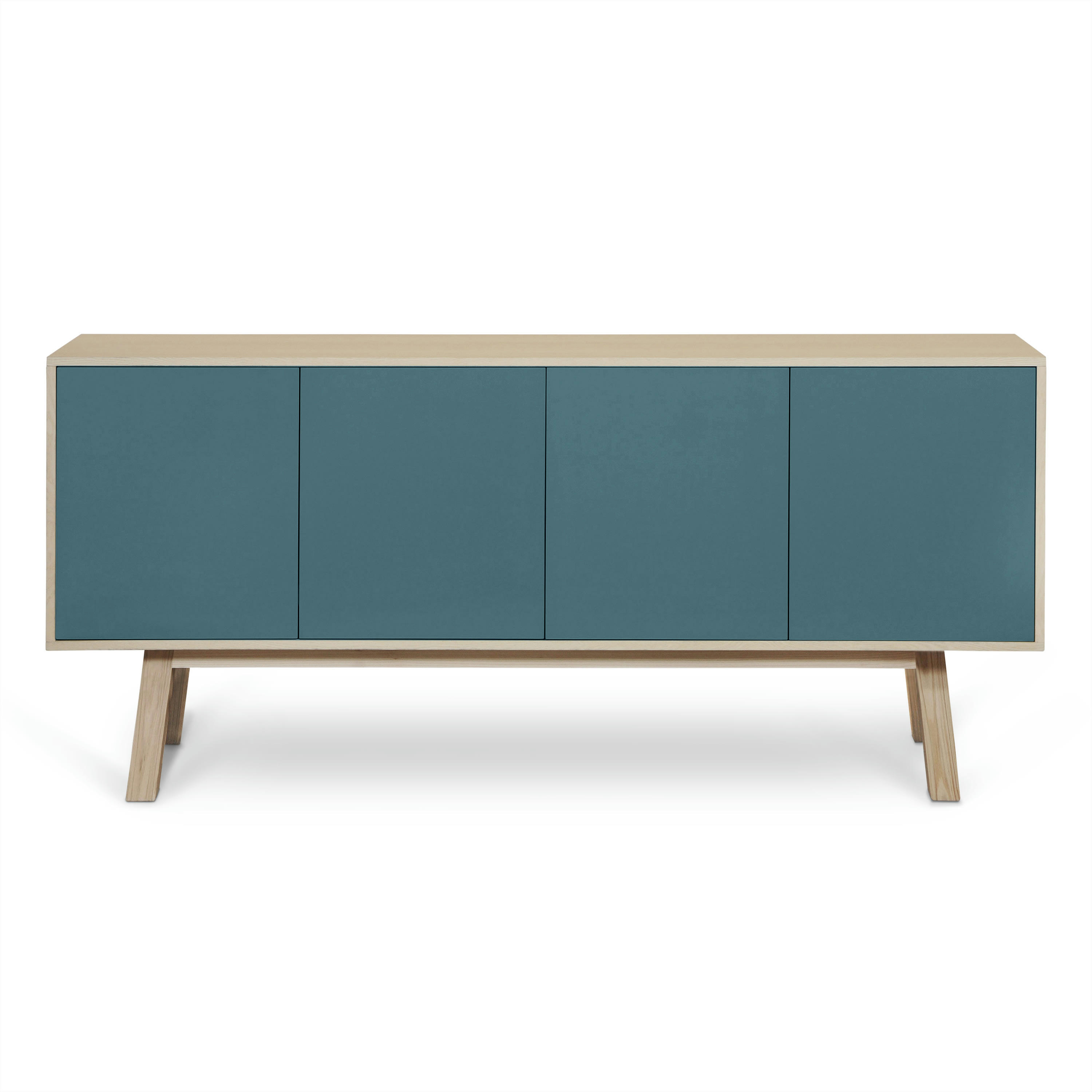 KUBE - Buffet 4 portes en frêne 180 cm, hauteur 94 cm