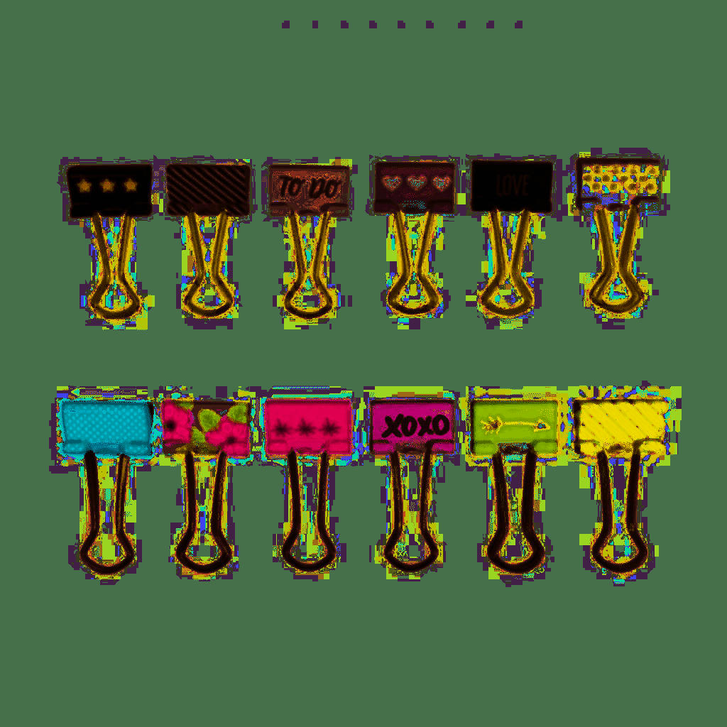 CLIP - Kit 12 pinces double-clip fantaisie