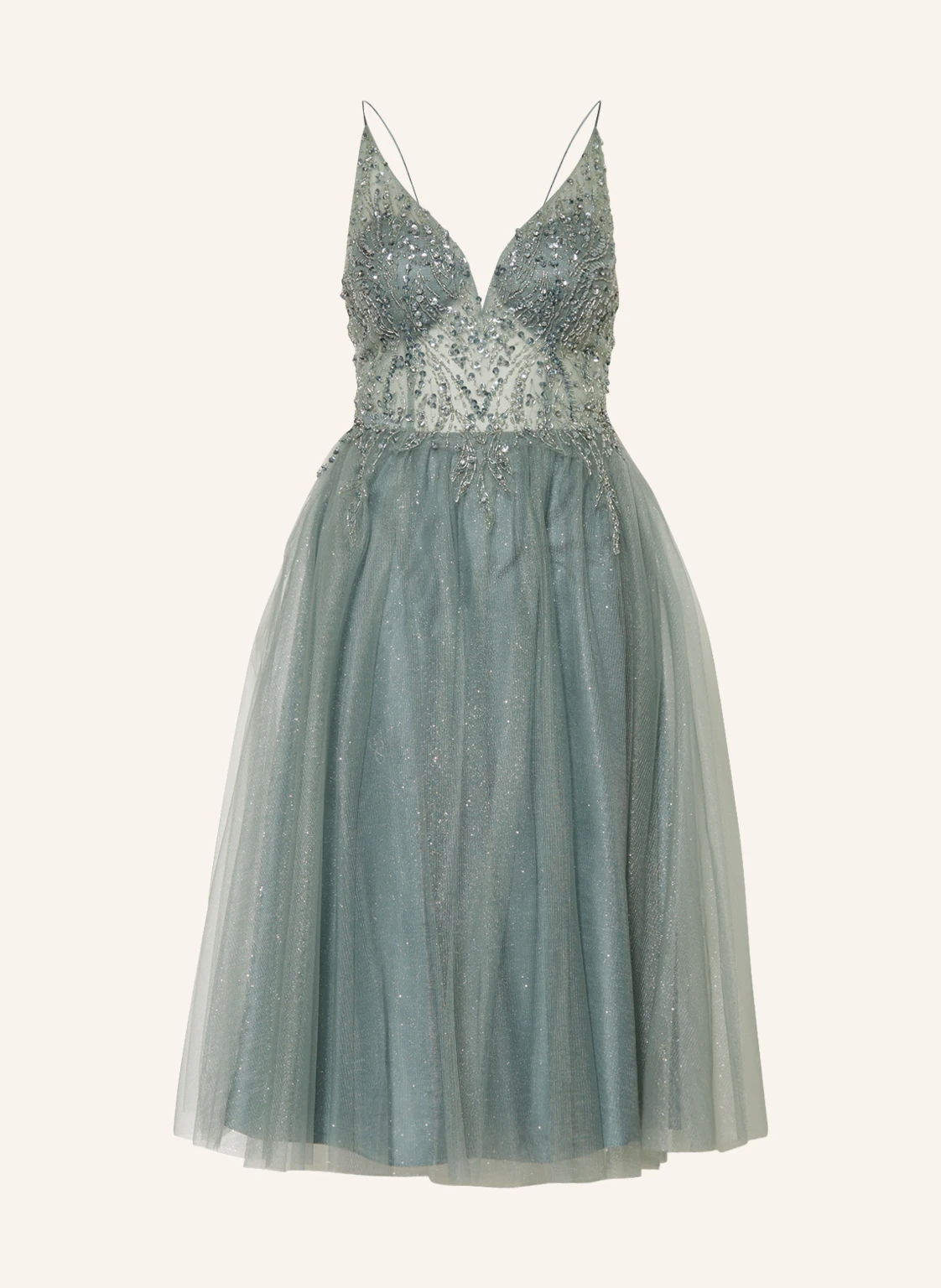 unique Cocktailkleid mit Pailletten und Schmuckperlen