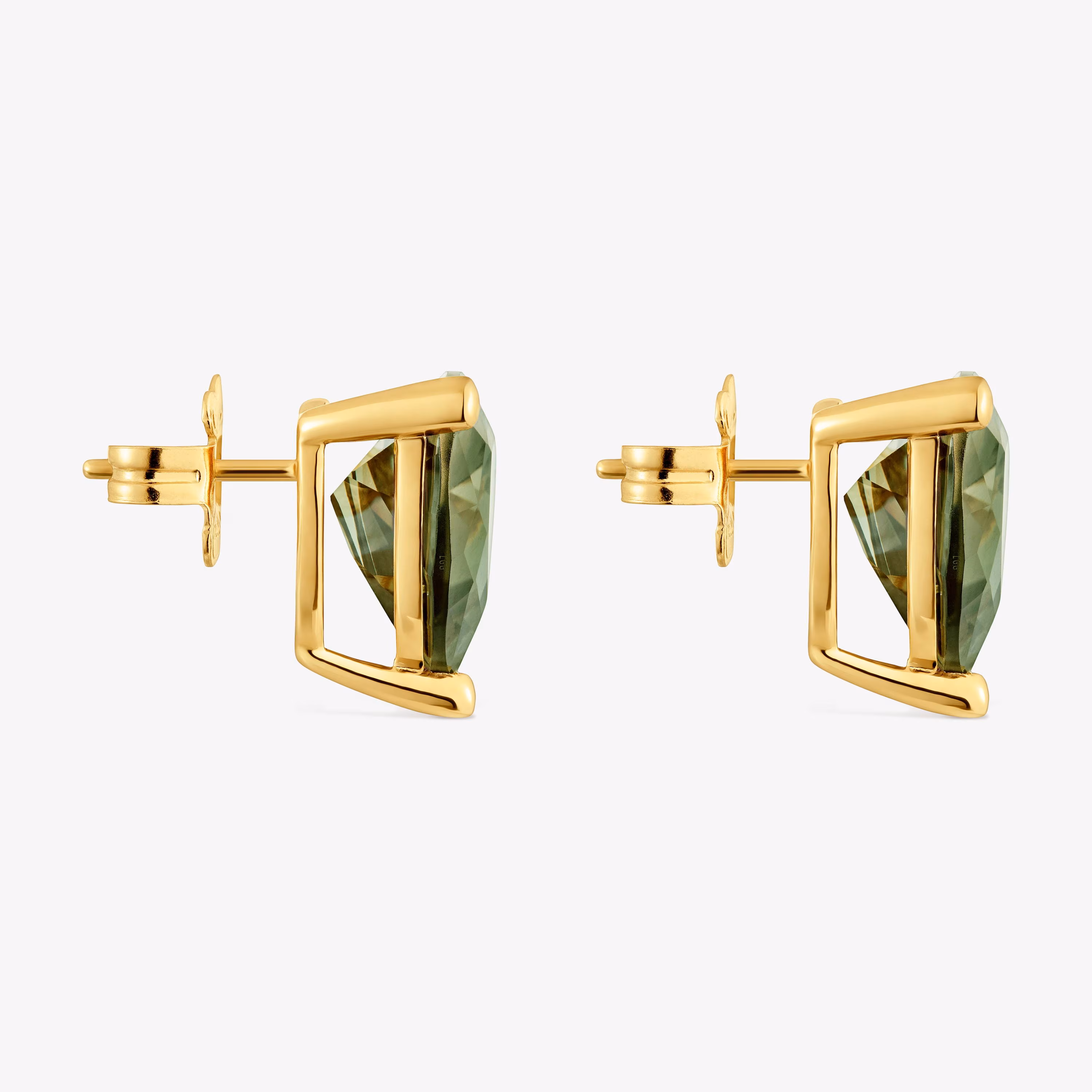 Pendientes con baño de oro 18 kt sobre plata y espinela verde creada en laboratorio TOUS Color LGG