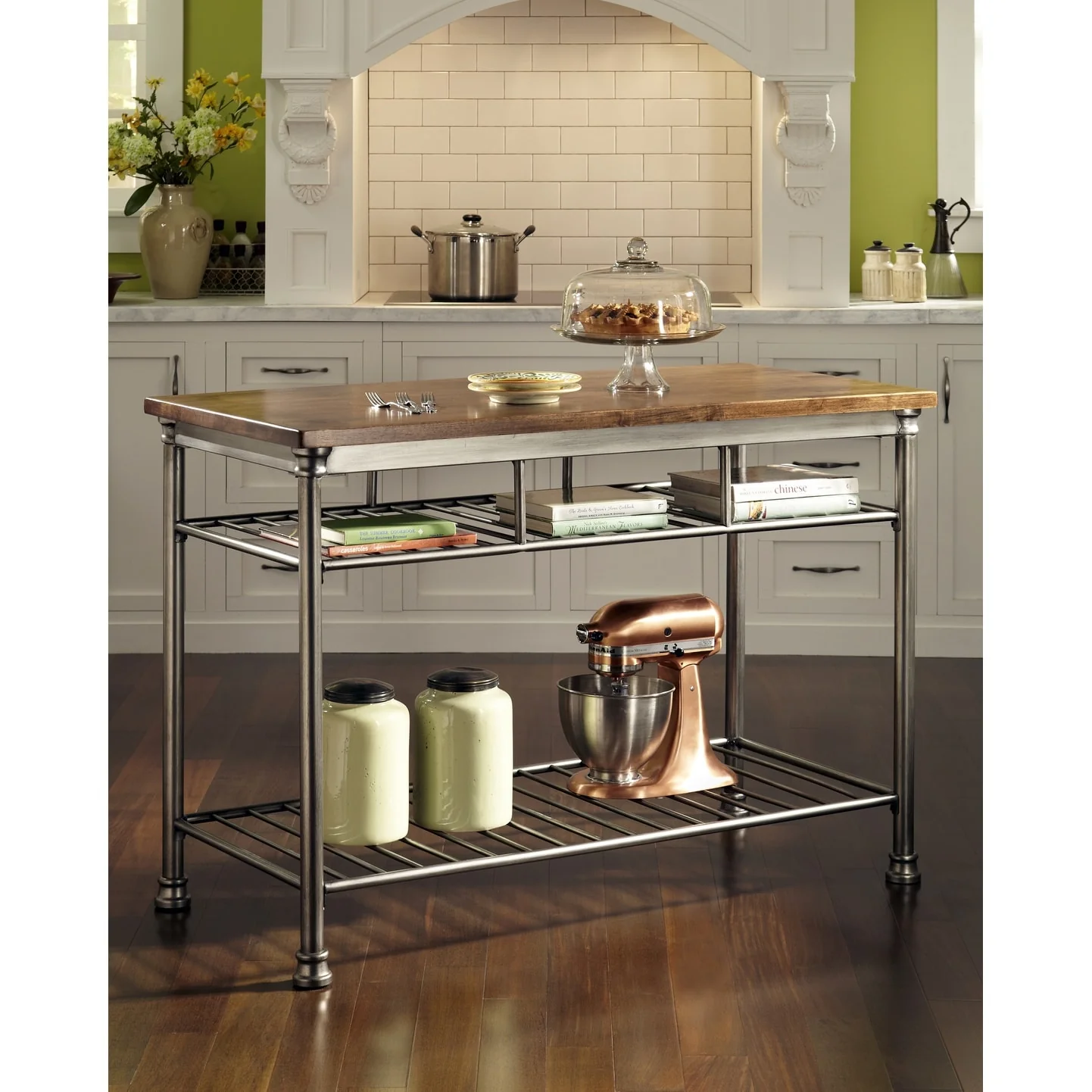Homestyles Orleans Kitchen Island with Butcher Block Top, 52W