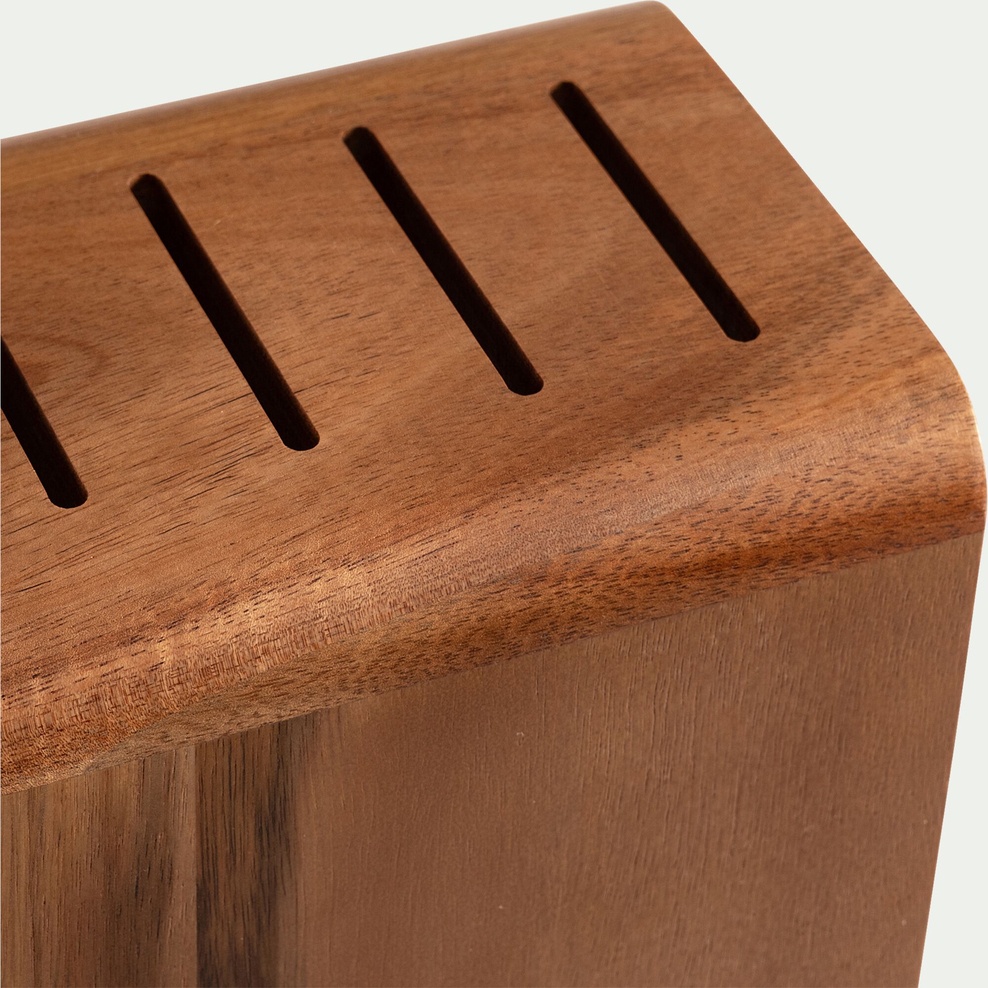 ALISO - Bloc rangement de couteaux en acacia - bois foncé