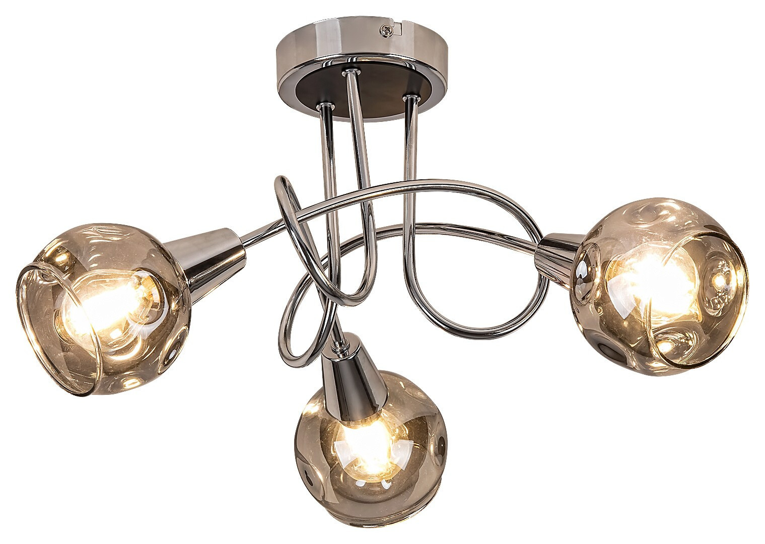 Lampa sufitowa chromowana szkło dymne Tamara 3xE14x40W Rabalux