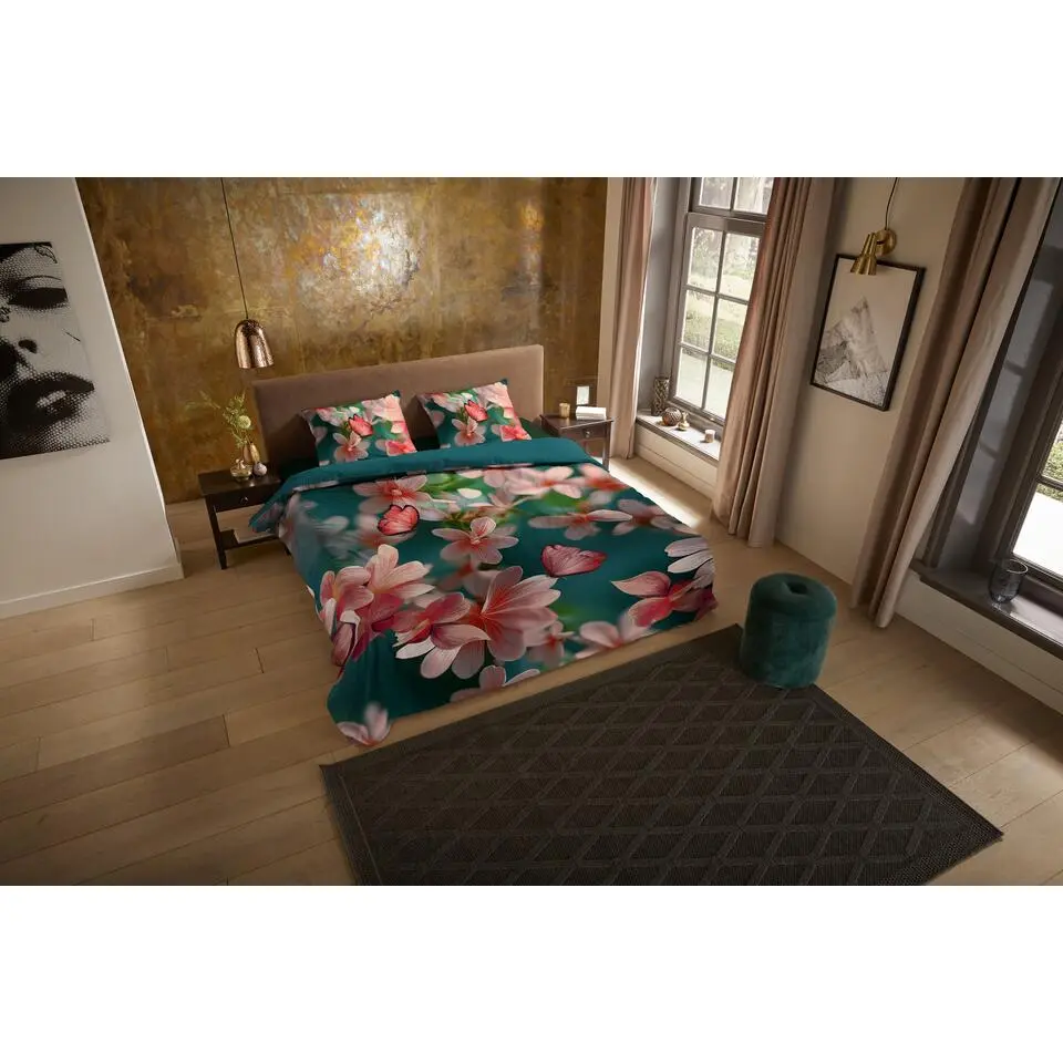 Pure dekbedovertrek bloemen - Lits jumeaux 240x200/220 cm - Multi - Microvezel