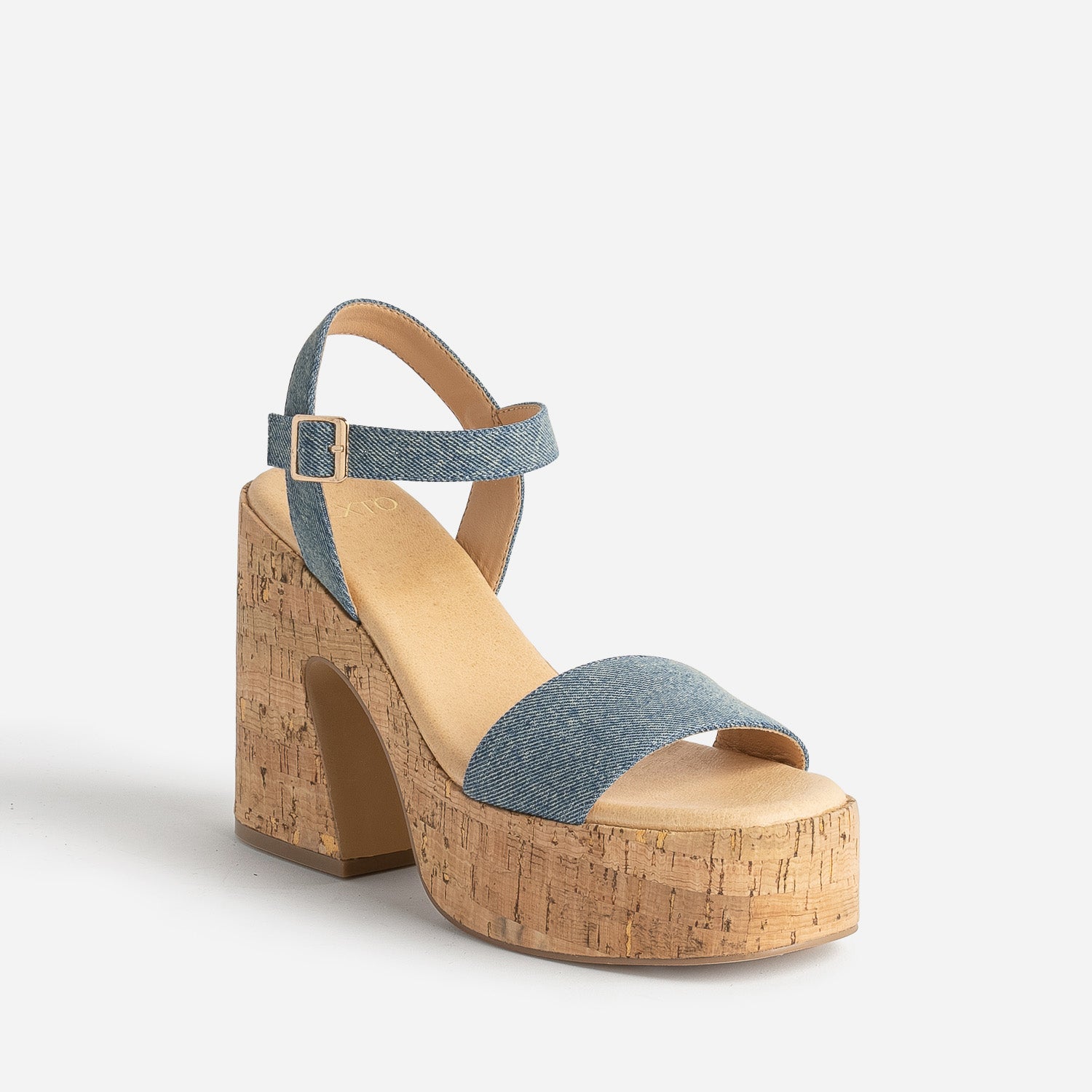 Sandale à plateforme TEXTO en jean bleu