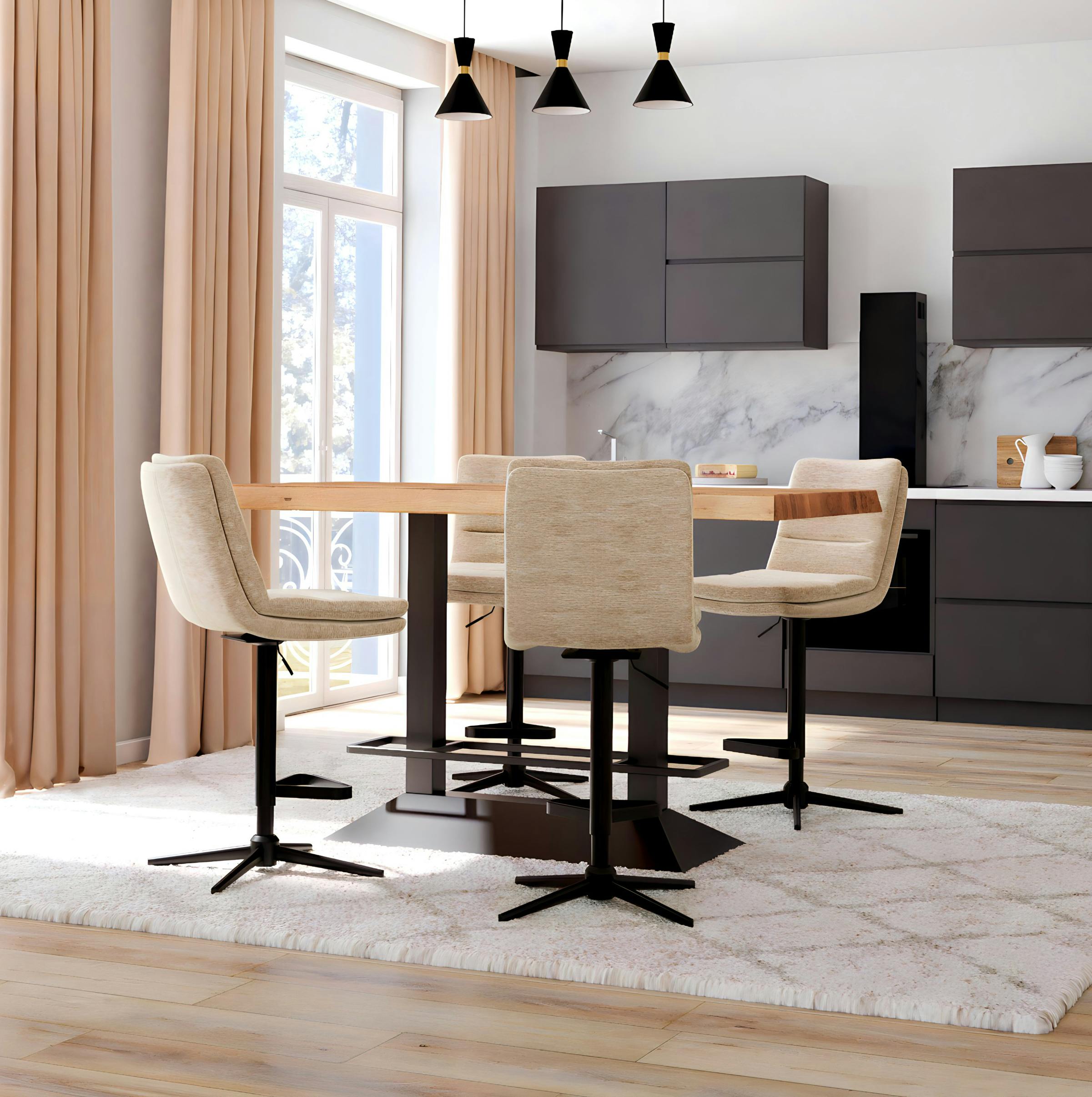 Table haute en chêne huilé 160 cm PALERME