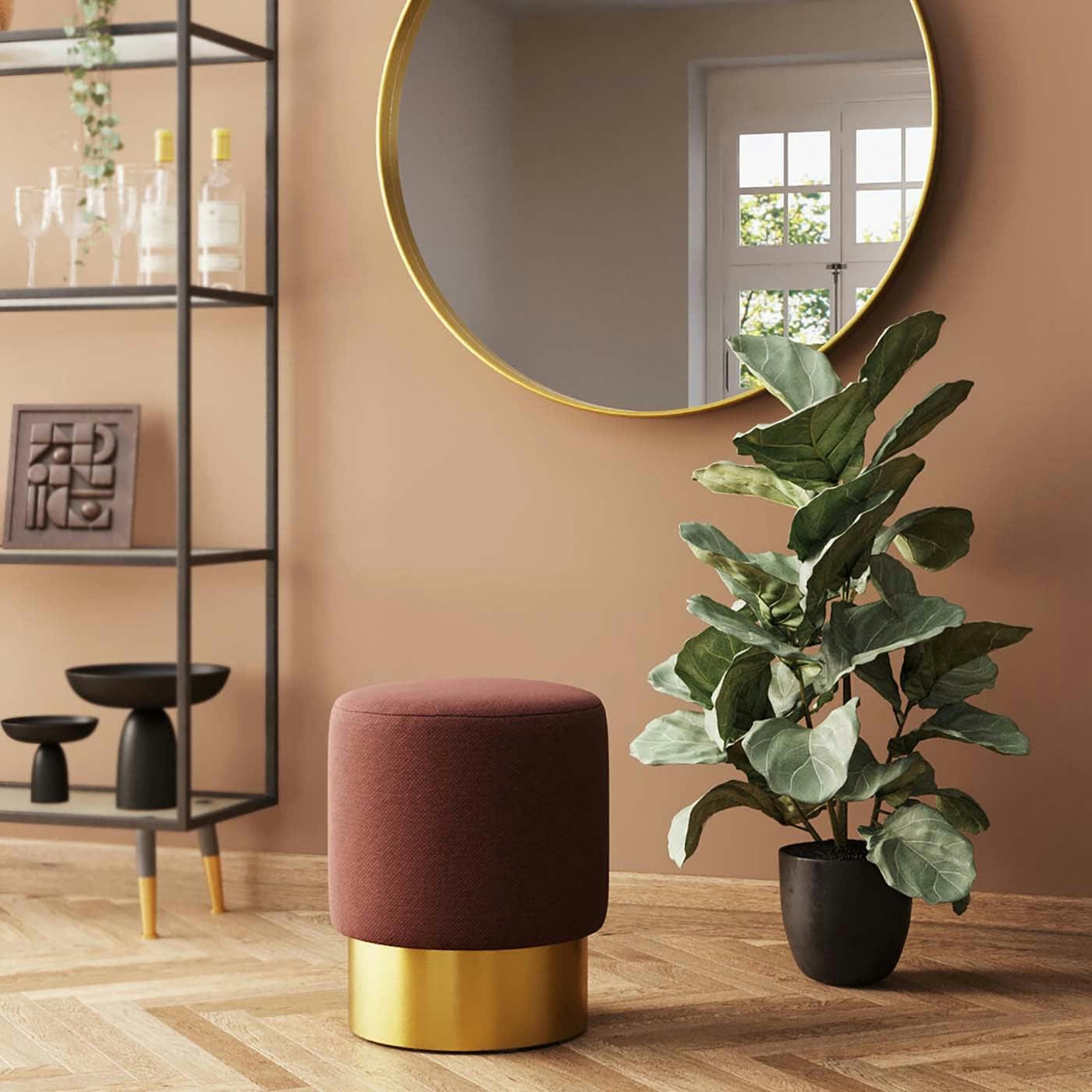 CHERRY LINA - Tabouret Cherry Lina marron et laiton Kare Design