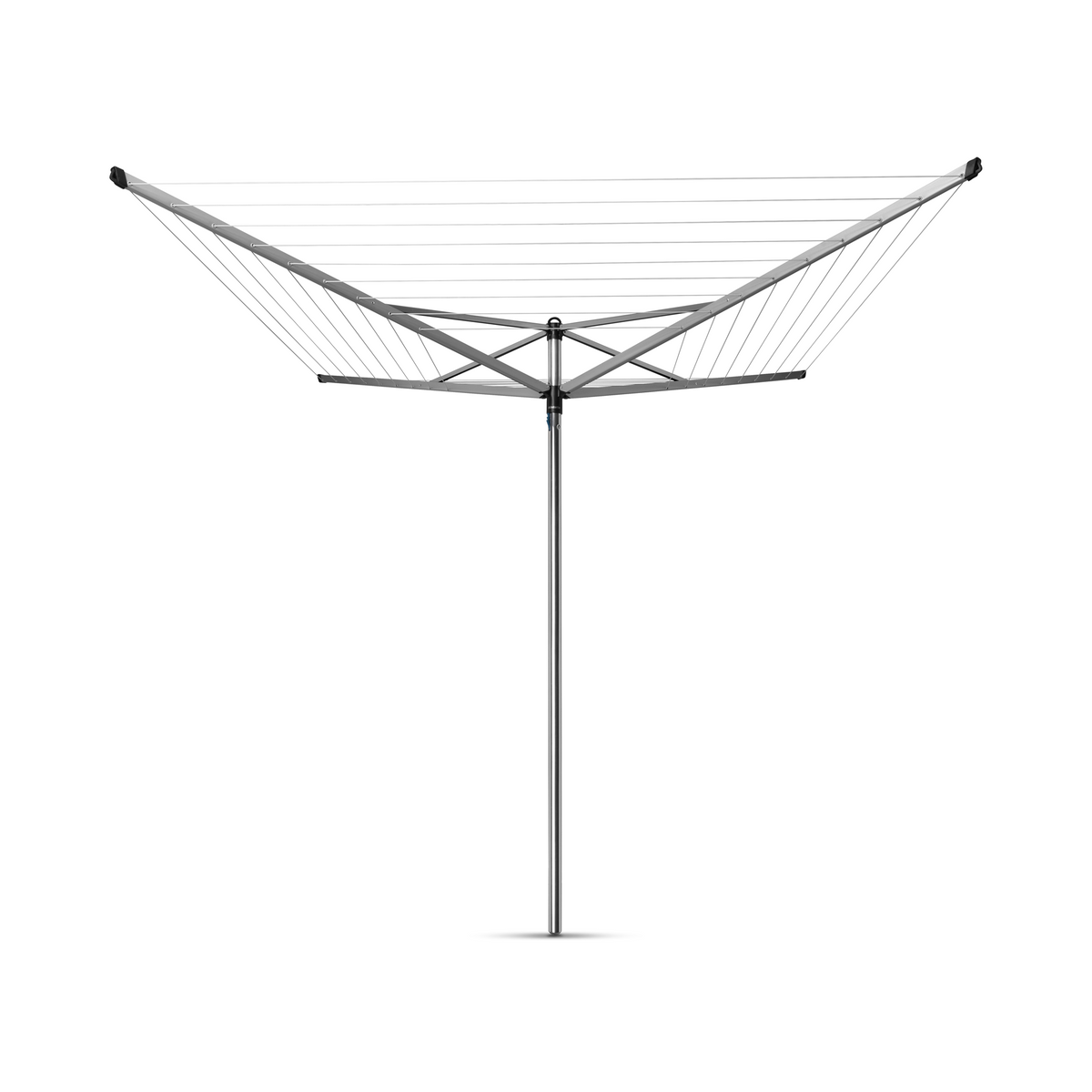 Brabantia Droogmolen Topspinner, 50 meter met metalen grondanker, doorsnede 45 mm en beschermhoes - Metallic Grey