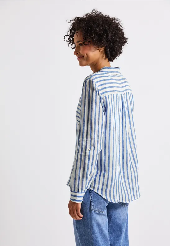 Gestreifte Leinenhemdbluse