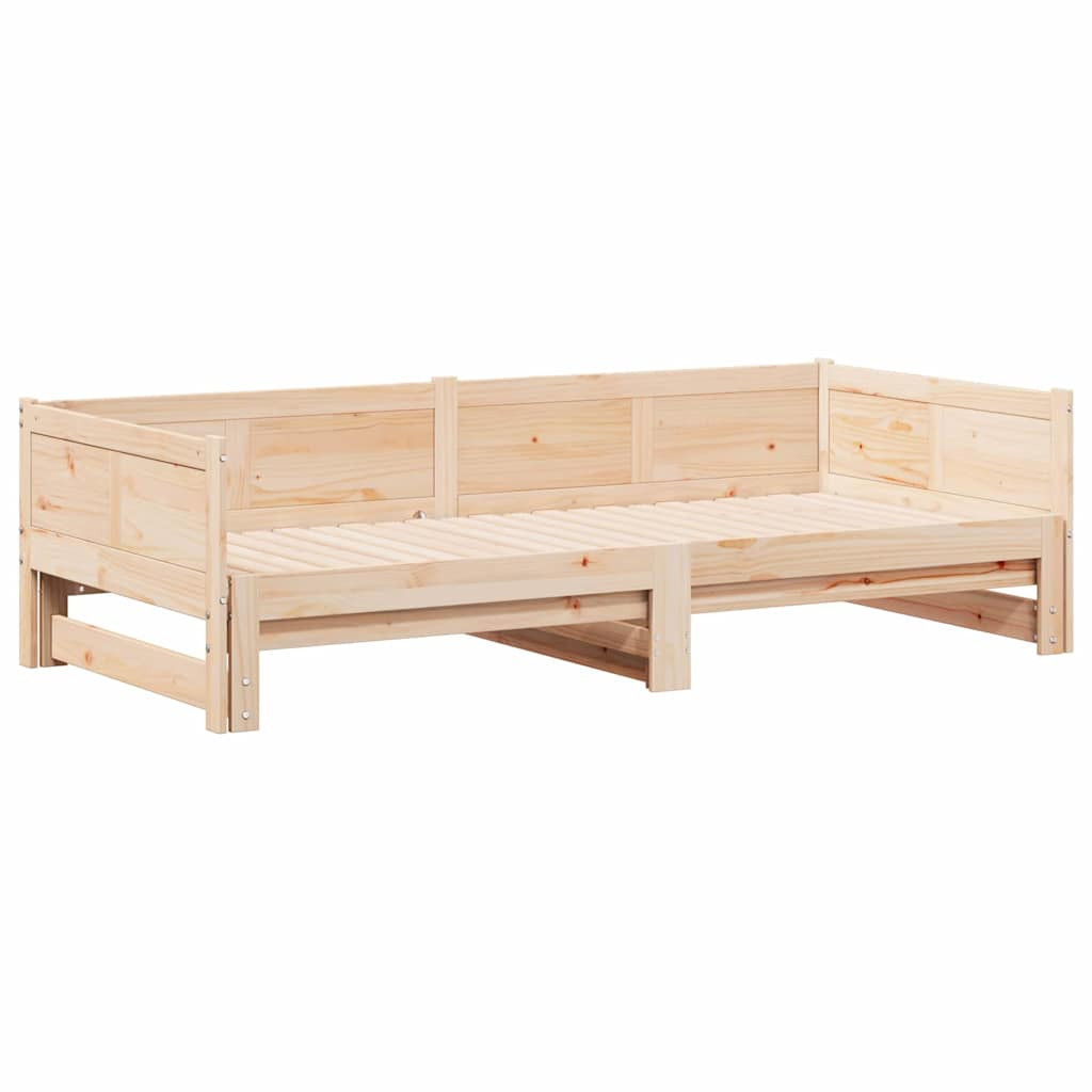 Łóżko Dzienne Rozsuwane Sofa Rama Łóżka Drewniana Brąz 180 x 200 cm