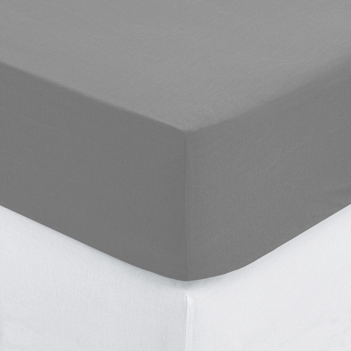 Fitted sheet, cotton Mouse grey, 160x200 cm