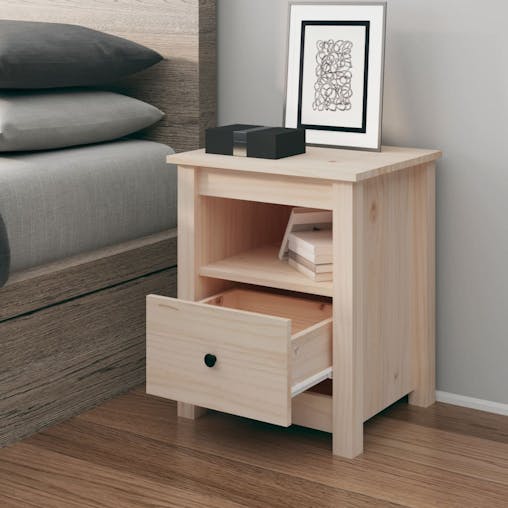 NNEVL Bedside Cabinet 40x35x49 cm Solid Wood Pine