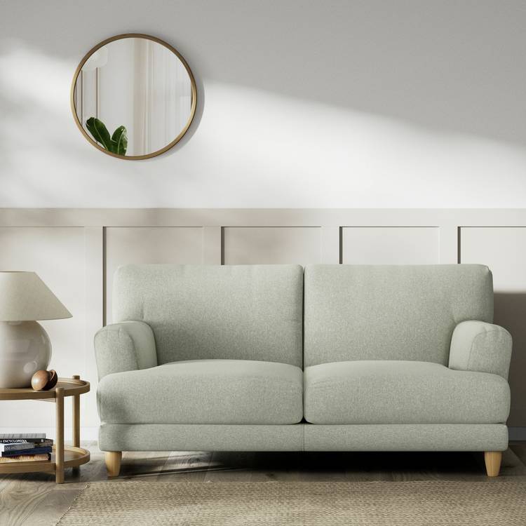 Habitat Askem Fabric 2 Seater Sofa - Sage Green - Ash Leg