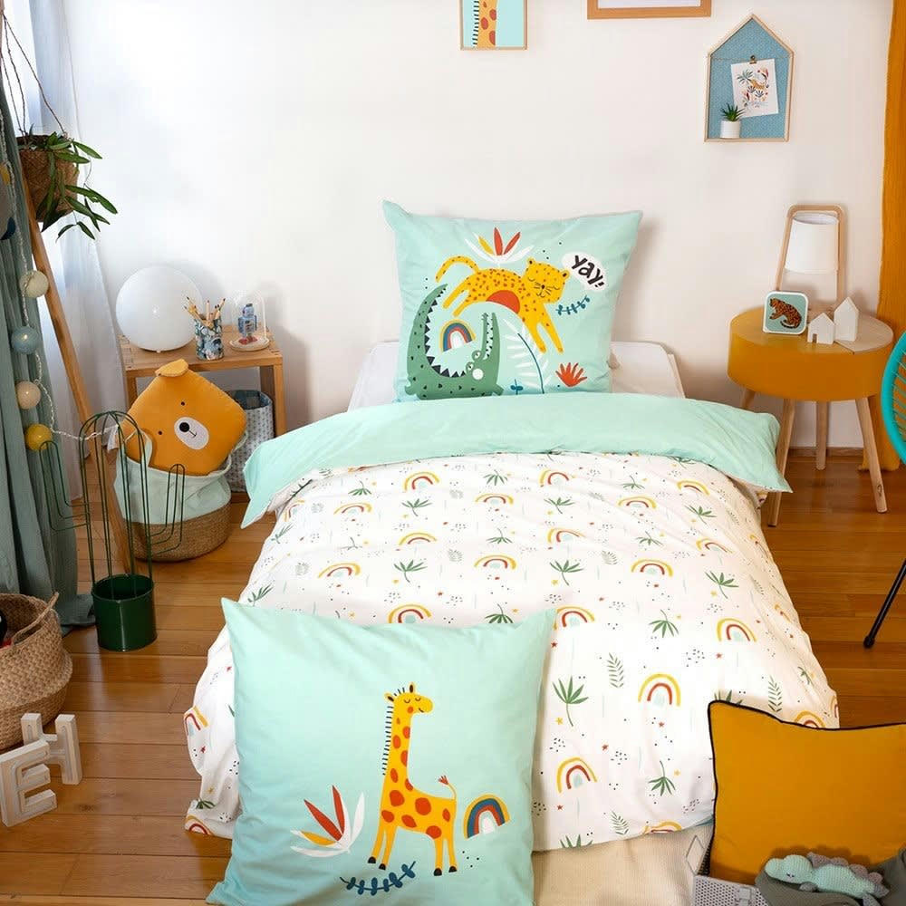 POUMBA - Housse de couette 140x200 + taie coton