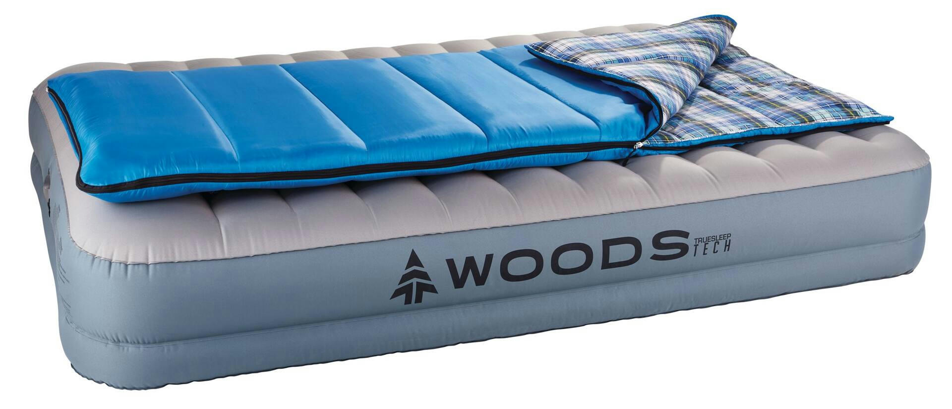 Outbound Comfort 6°C Insulated Cotton Lined Mild Weather Blue Sleeping Bag w/ Compression Sack
