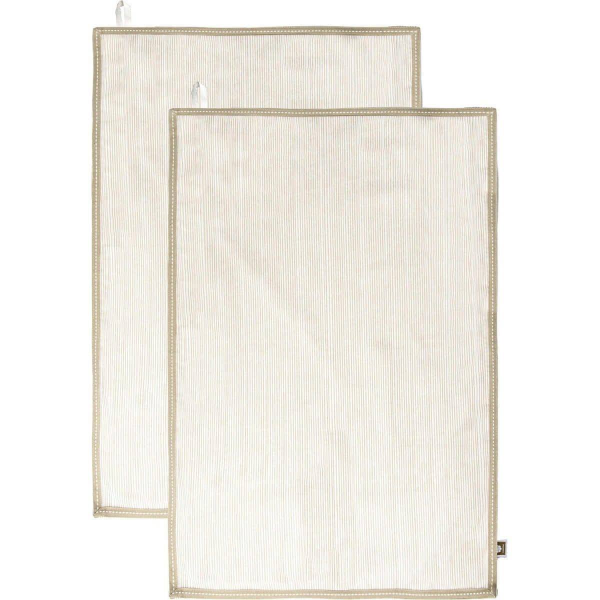 PINSTRIPE - Torchons (x2) coton  50x75 sable