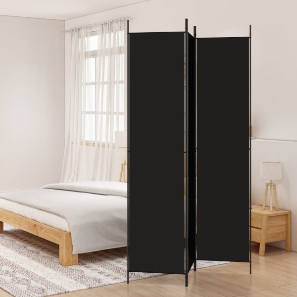 Parawan Pokojowy Dekoracyjny Przegroda Parawan Składany Czarny 150x220 cm