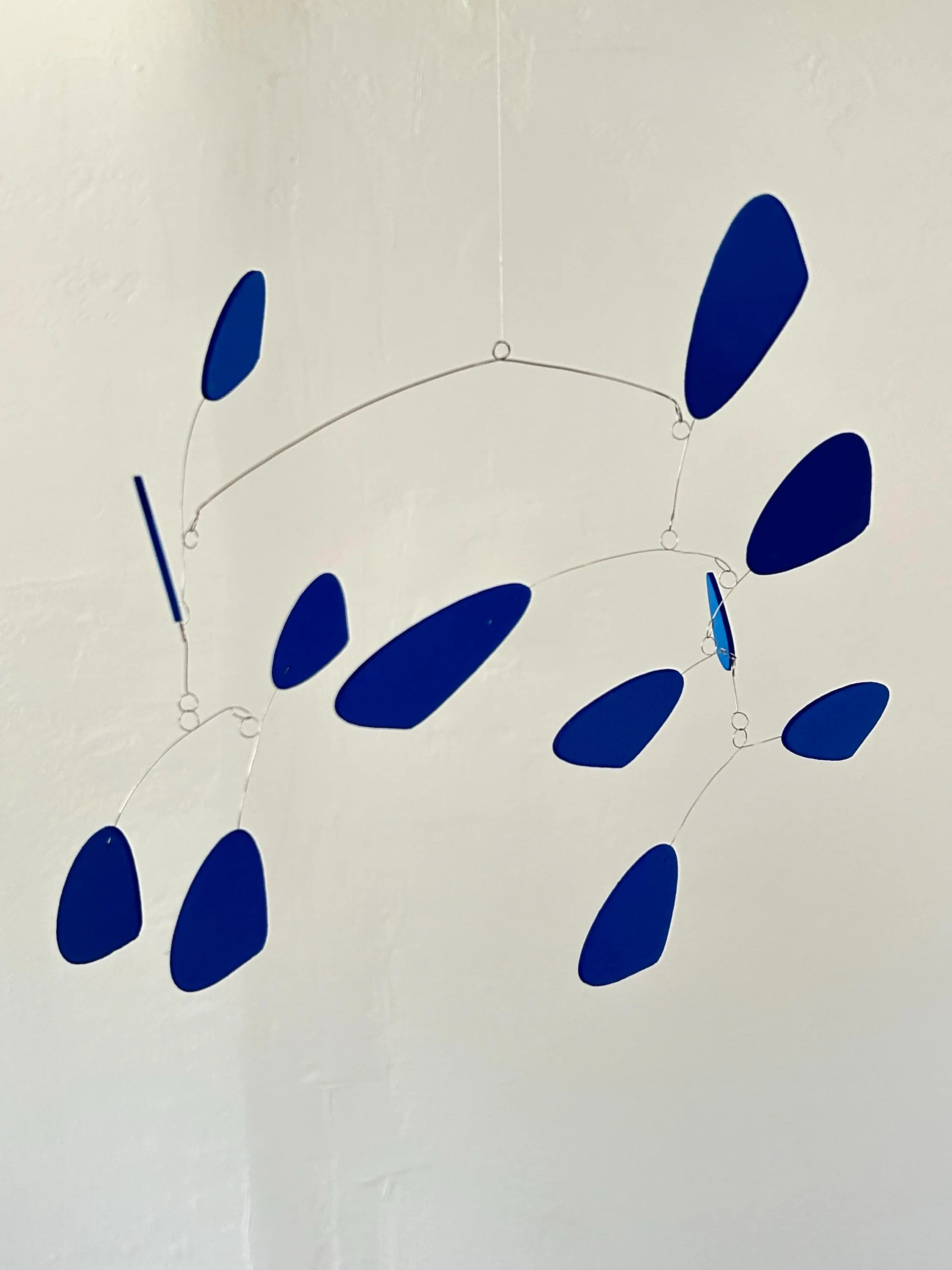 Modern Hanging Mobile Art Blue #4 Lightweight Kinetic Sculpture
