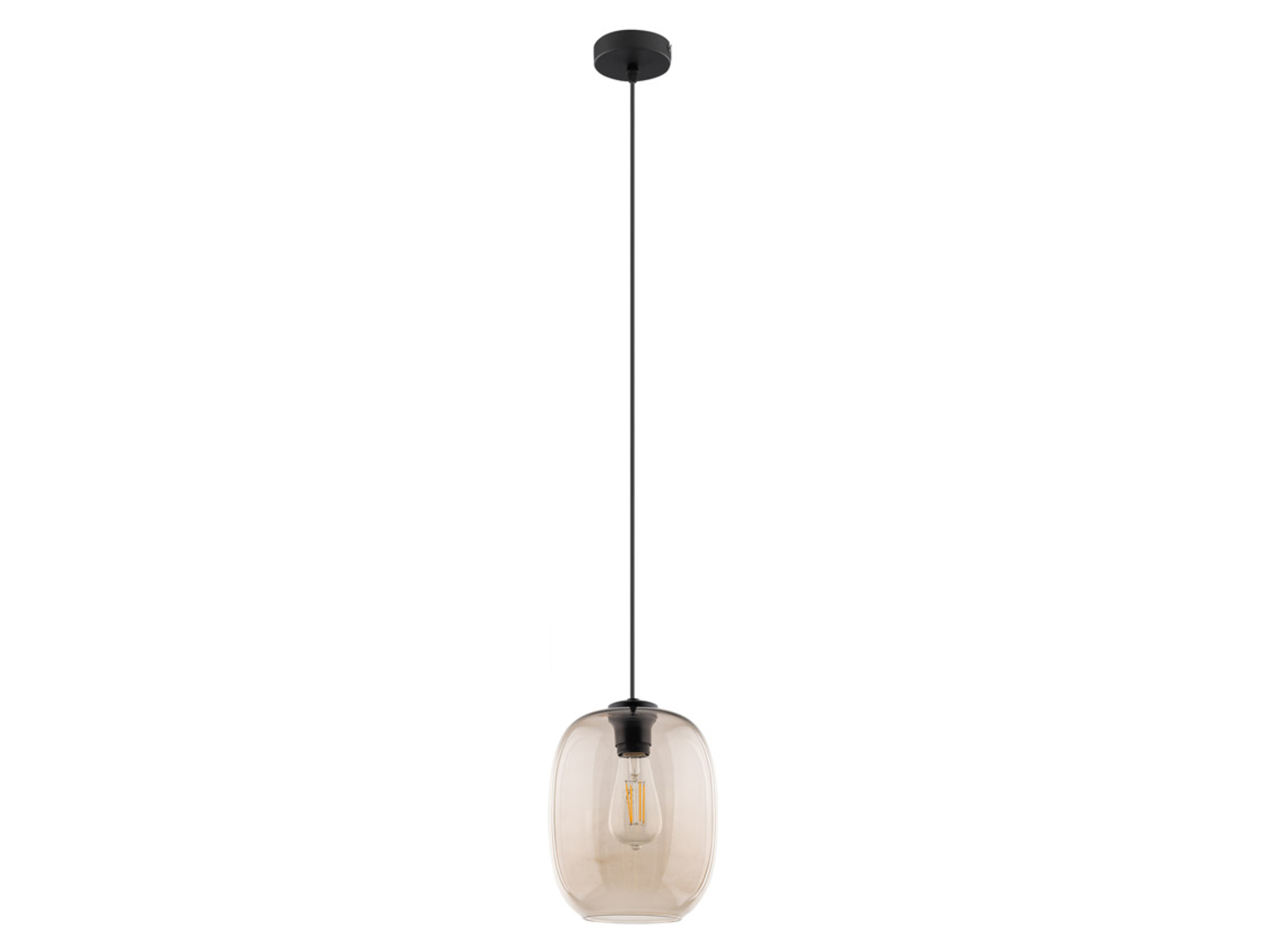Lampa wisząca Elio szklana beżowa